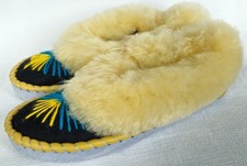 LAMMFELL Warme HAUSSCHUHE Mokassin Gr.41 NEU, Schaffell/-leder Handarbeit 2*25