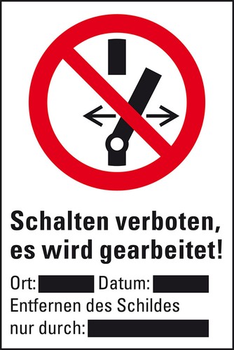 Verbotsschild schalten - verbotsschild,