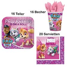 Paw Patrol Deko Set Kinder Geburtstag Hund Pink Mädchen Girl Party Tischdeko