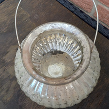 Windlicht zum Aufhängen Glas Vintage-Optik 22x22x12cm