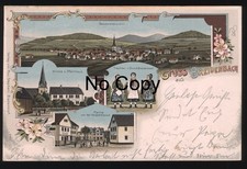 #1621 AK Litho Breidenbach Kr. Marburg-Biedenkopf Ansichten Trachten gel.1904