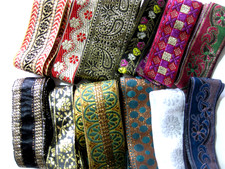 12 Meter Brokat-Borten Webbänder  Zierbänder 0,83 Euro pro Meter Restposten R18