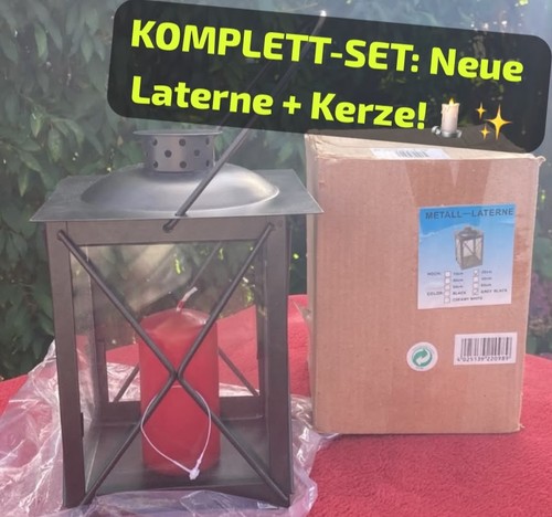 Metall laterne 20cm - metall, schwarz