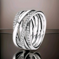 Pandora-Art Zirkonia-Ring, Gr. 58, 925 Silber, unbeweglich, NEU 