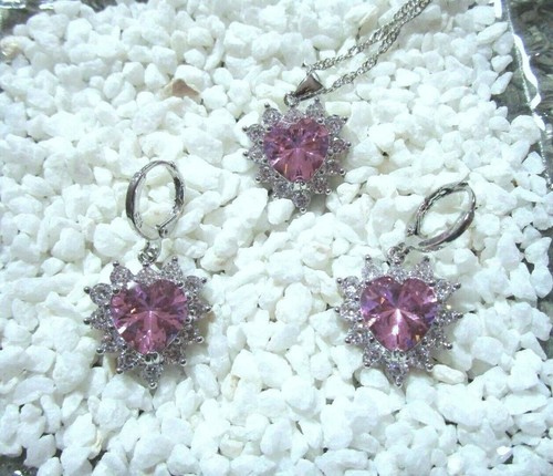 925 silber schmuck set pink - set,