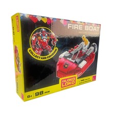 Bloko Loko - Feuerwehrboot rot Feuerwehr Roboter 98 Teile - Neu