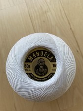 Häkelgarn „Manuela“, 4 x Stärke 15 und 6 x 20, Weiß,  Schöller und Stahl