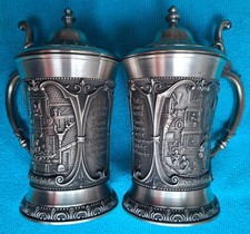 2-er Set Zinnbecher Zinnkrug mit Deckel - Carl Spitzweg 418 g,  200 ml, WMF Zinn