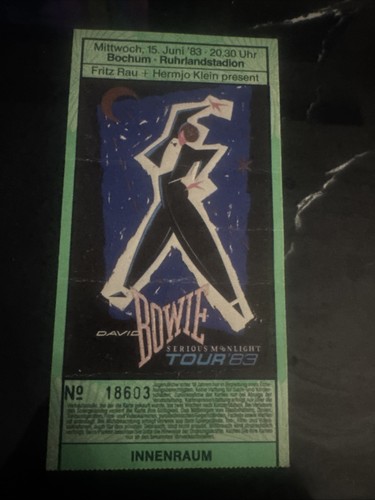 Ticket 1983 david bowie - ticket,