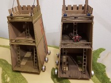??2x  Medieval  Siege Tower  Belagerungsturm  1/72  ??? gesupert 