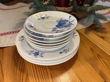 Frisia blau Ostfriesen - Rose  August Warnecke 3 Kuchenteller, 6 Tee-Unterteller