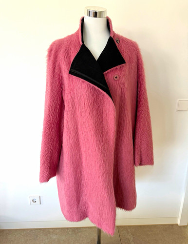 Damen mantel lang - damen, rosa/schwarz
