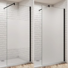 Walk in Milchglas Duschwand