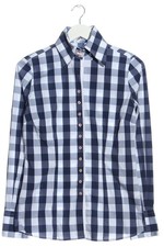 FIOR DA LISO Langarmhemd Damen Hemd Gr. DE 36 weiß-dunkelblau-blassblau