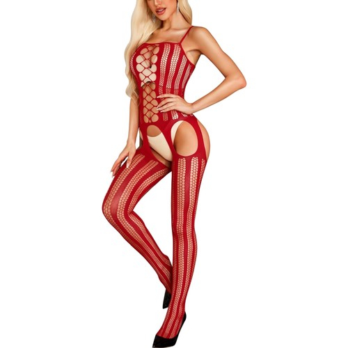 Damen bodystocking fischnetz - damen,