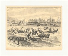 Bilder aus Chile: Verschiffung von Salpeter Wasser Holzstich Superpreis X 1665