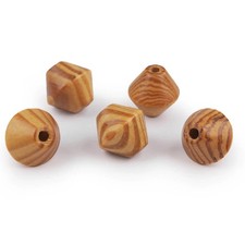 Holzperlen, 5 Stück, 24x25mm – Großlochperlen für Makramee, Deko oder Schmuck