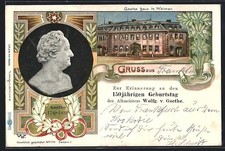 AK Weimar, Goethe Haus, Büste