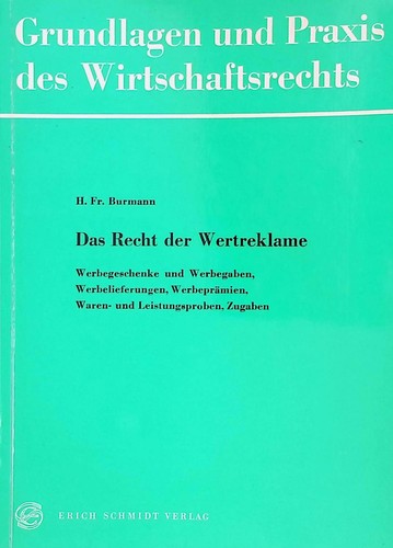 Das recht der wertreklame - das,
