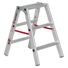 Euroline 20577 Stufenstehleiter 2x3 Stufen Stehleiter Stufenleiter Doppelleiter