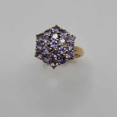 Tansanitring gelbgold 375 9 - tansanitring, (9