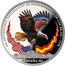 10 Euro Silber Proof Der amerikanische Weißkopfseeadler Spanien Spain 2025
