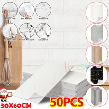 10-50x Selbstklebende Wandpaneele Fliesenaufkleber 60x30cm Küche Klebefliesen