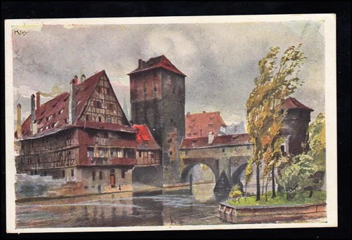 Künstler kley henkersteg - künstler-ak, kley: