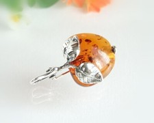 Bernstein Brosche Silber 925