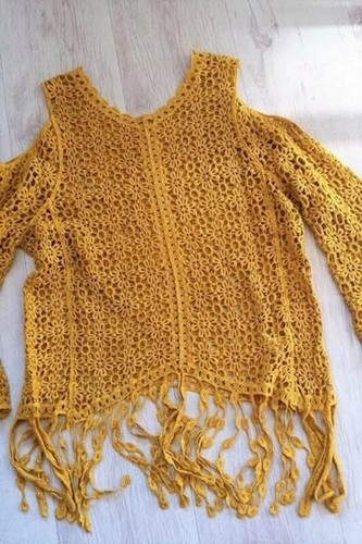Häkelpulli boho hippie aus - häkelpulli,