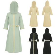 Kinder Mädchen Arab Jilbab Roben Islamisch Robe V-Ausschnitt Kinder Langarm Lob