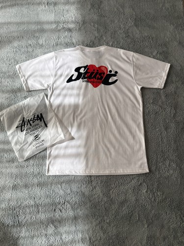 Stussy white shirt mit - white, t-shirt