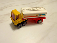 Matchbox Articulated Tanker LKW gelb weiß rot 1:135 1973 No. 14 Lesney England