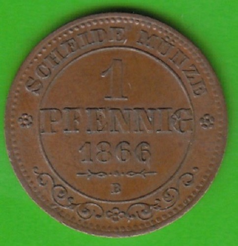 Münze sachsen pfennig 1866 - münze,