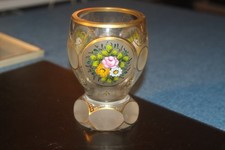 Vintage Überfangglas Pokal /
