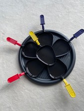 Raclette  Zubehör, 6 kleine Pfannen mit Wendeplatte - evtl Tefal 