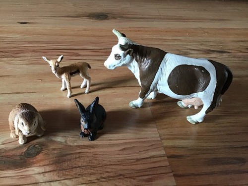 Schleich tiere kuh hase - 4x,
