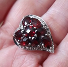 Eleganter Damen Ring mit echten Granat Edelsteinen 925 Silber Gr. 17,5 Juwelo