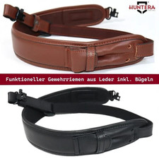 Funktioneller Leder-Gewehrriemen HUNTERA 2 Kugelfächer inkl. 2 Bügeln Waffengurt
