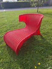IKEA PS Sävö Lounge Chair Monika Mulder Rot Rattan Liege Sessel Drin Garten
