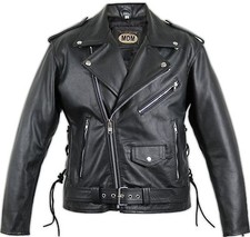 Motorrad Rocker Lederjacke ROCKABILLY Chopper Biker Jacke Clubjacke Bikerjacke