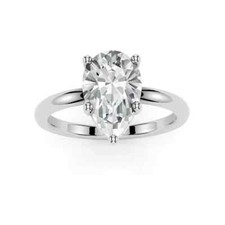 950 Platinum 2.00 Karat Tropfenschliff Kunstdiamanten Grown Cvd / Damen