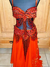 Profi Kostüm für Bauchtanz  von Bella Versch. Rot u. Orangetöne
