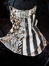 BALMAIN PARIS SHIRT  DECARNIN ERA EDLES TANK TOP BLACK &WHITE GR:42 PIN STRIP