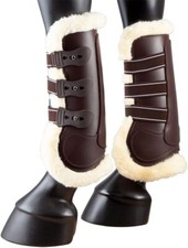 Gamaschen  Kunstleder mit Kunstfell 1 Paar  braun schwarz VB/Cob und WB/Full