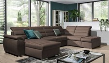 Couchgarnitur PASCARA U-Form mit Schlaffunktion-Braun /Otto.. Links