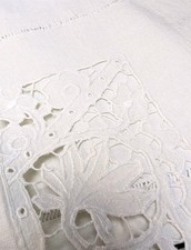 antikes Tischtuch Monogramm