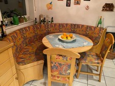 Essecke Erle Teilmassiv - Rundeckbankgruppe mit Ablage - 5 teilig - 200 x 200 cm