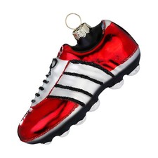Christbaumschmuck Glas 9,3cm Fußballschuh Figur zum Aufhängen - Handbemalt Weihn