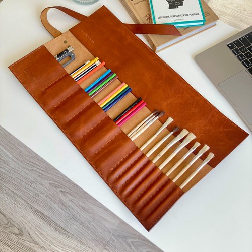 Leder bleistift etui - bleistift,